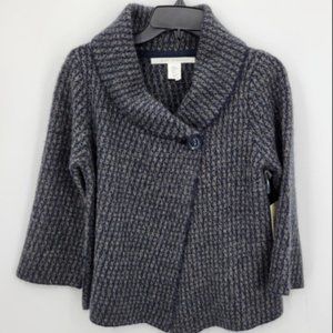 Max Studio XL Women's Sweater Blue/Tan Plaid Cowlneck Pullover